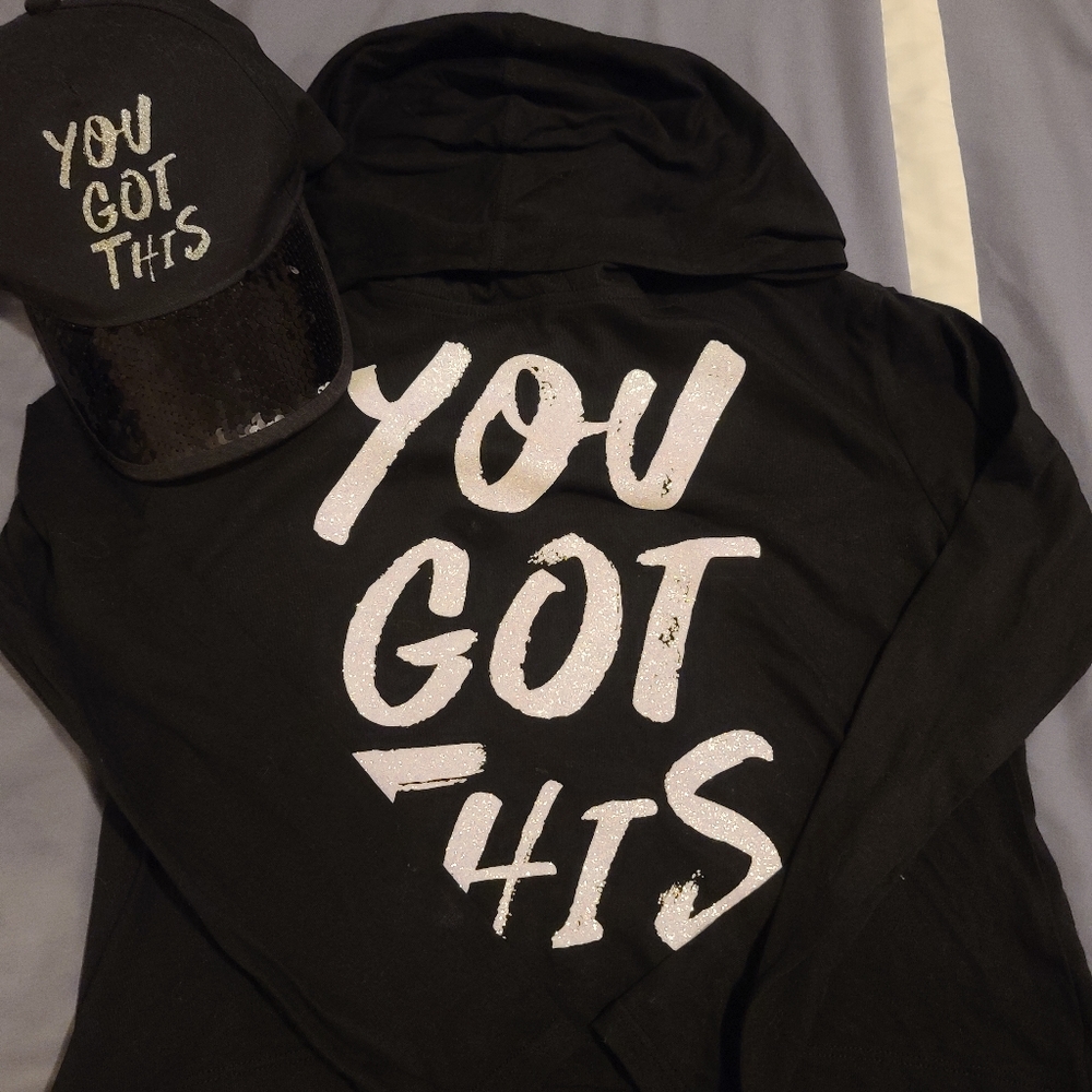 Justice sz 8 hoodie and hat